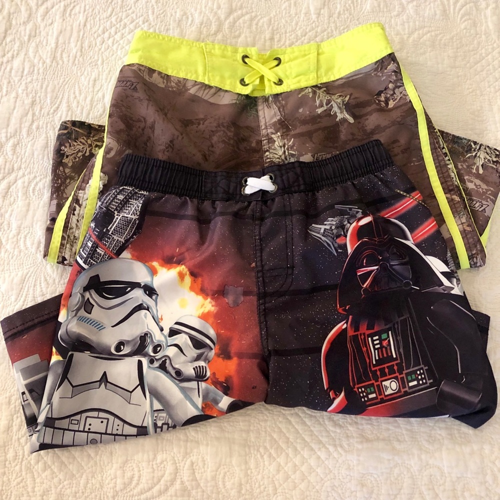 2 pairs boys size 10/12 swimming trunks.